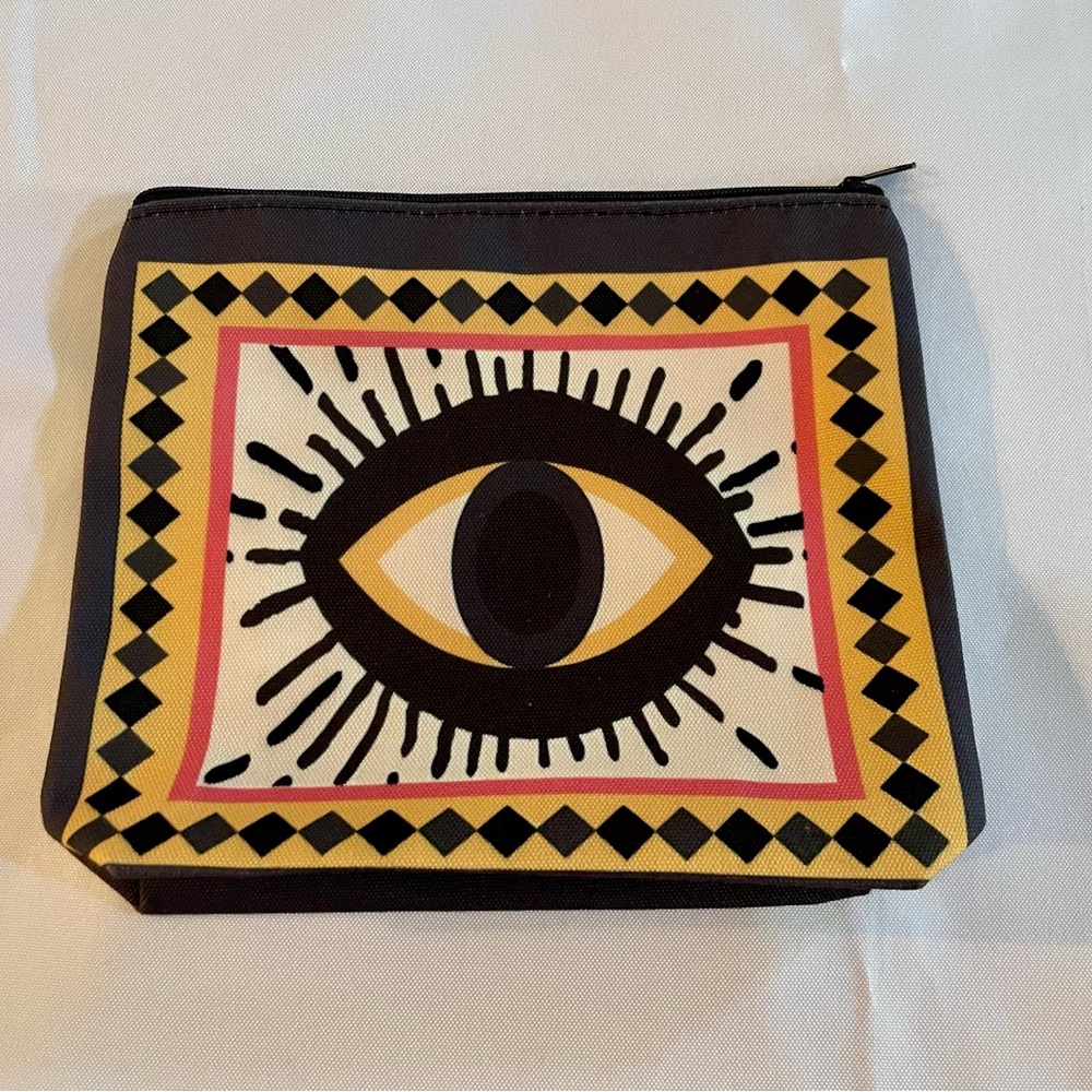 NWT Whimsical EVIL EYE Lightweight Zip Pouch / Cosmetic Bag